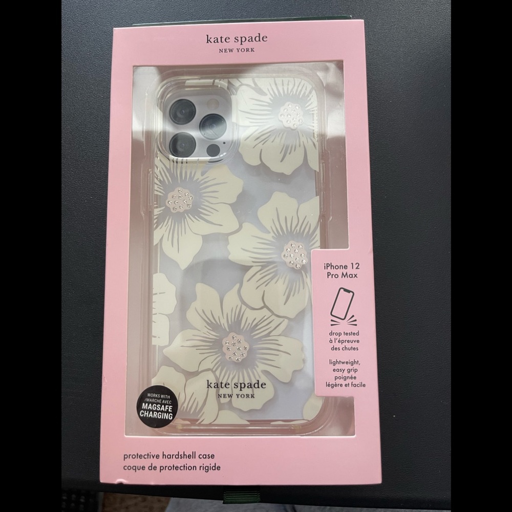 kate spade new york Hardshell Case iPhone 12 Pro Max Hollyhock Floral Clear